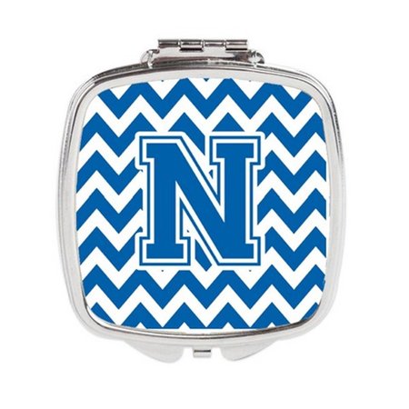 CAROLINES TREASURES Letter N Chevron Blue and White Compact Mirror CJ1056-NSCM